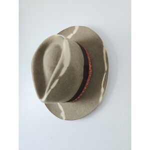 Biltmore Men Two Tone Brown Fedora Dress Hat Size 7 1/8 Western Wool Felt Pride